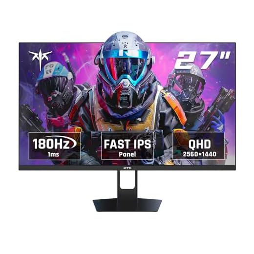 KTC 27 Inch QHD Gaming Monitor, 180Hz 1ms GTG Fast IPS 2K Computer Gamer Monitor, 1440P HDR Frameless Monitor with Adaptive Sync, Tilt Adjustment, VESA Compatible, Eye Care, DisplayPort HDMI, H27T22S