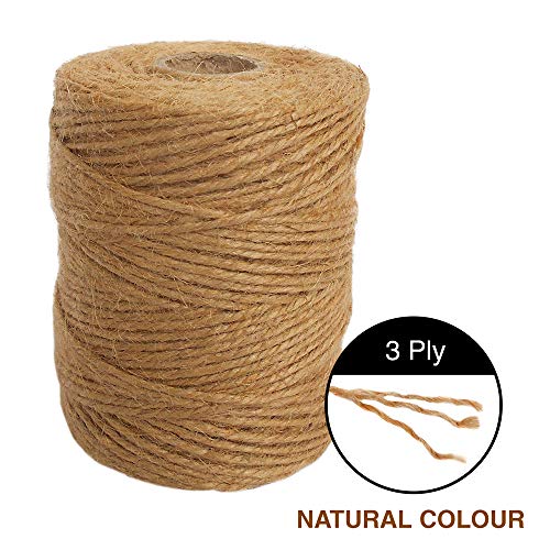 ANSIO Natural Jute Twine, 101 m / 333 ft – 2 mm 3-ply Rustic Brown Garden Twine String for Crafts, Floristry, Gift Wrapping & Plant Tying - Pack of 1 - Image 3