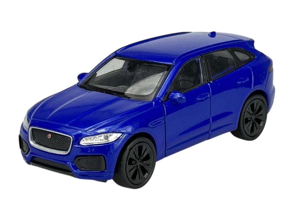 Welly Model Car Compatible with Jaguar F-Pace X761 SUV Blue from 2016 Approx. 1/34-1/39 Metal Model Car Die Cast New in Box