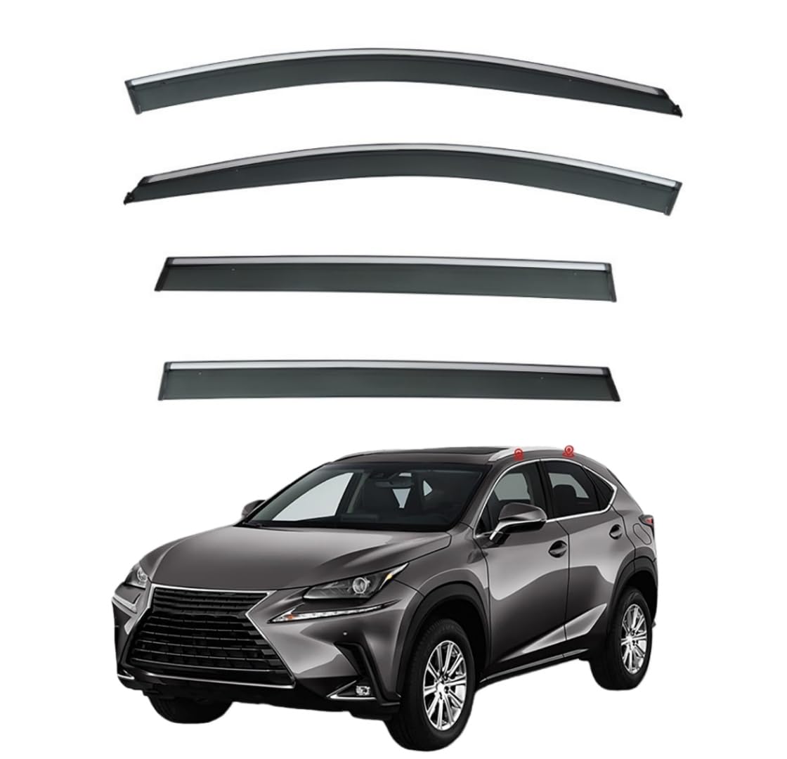 FENGJP Car Window Wind Deflectors for Lexus NX MK1-AZ10 2014-2021, Window Wind Deflector Visor Rain Smoke Guards Automotive Accessories