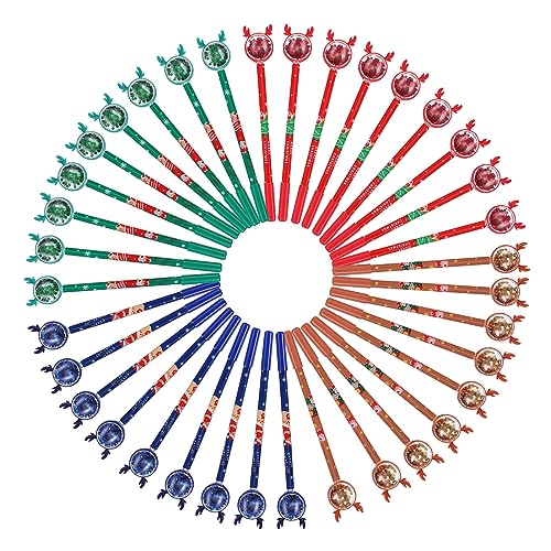 GOOHOCHY 36個クリスマステーマ中性ペン インク青 赤 緑 茶エルク柄滑らか筆