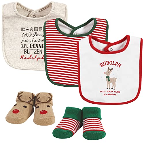 Image of Hudson Baby Unisex BabyCotton Bib and Sock Set