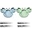 PandaEar 2 Pack Silicone Suction Plate for Baby, Divided Unbreakable Toddler Food Plate with 2 Pack Spoons for Self Feeding, Toddler Utensils Feeding Set Baby Eating Supplies, Crab Shape -Blue&Green