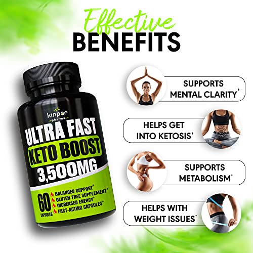Kinpar Pharma Complete Keto Pills - Advanced Weight Management, Energy, And Appetite Support - Keto Fast Exogenous Ketones Supplement For Improved Focus And Stamina #TOP1