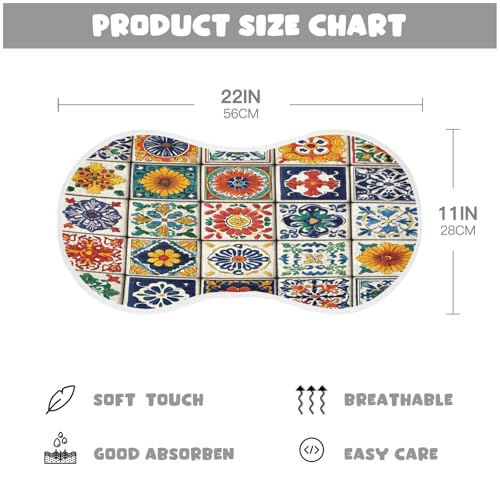 Kigai Mexican Tile Baby Burp Cloths Extra Soft and Absorbent Burping Rags Cotton Burping Clothes Baby Washcloths for Newborn Boys Girls - 2 Pack4