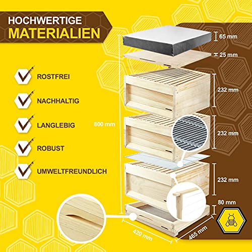 APIFORMES Deutsch Normal Maß (DNM) - Weimutskiefer 10 Waben Beute mit 30 Rächmchen Magazinebeute nach Dr. Liebig Imkerei… – Bild 7