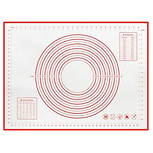 Backmatte Silikon Backmatte Antihaftgebäck Pad Blech Pizzateig Rollmatten Wiederverwendbare Ofen Patisserie Kuchen Backwerkzeuge Antihaft Leicht Zu Reinigen ( Farbe : Red , Size : 40x50cm )