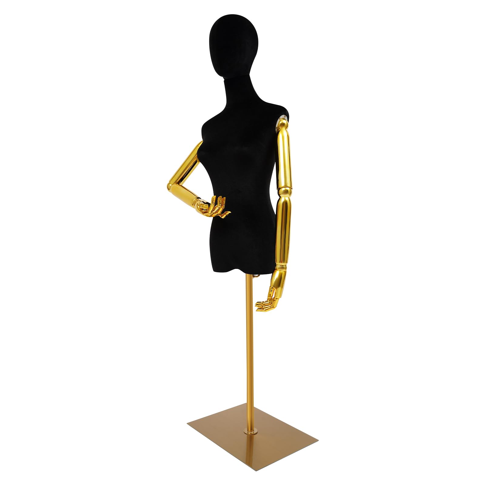 150-200cm Höheneinstellbar Weibliche Schaufensterpuppe kleiderpuppe Büste Torso für Kleid Display,Kopf Abnehmbar Schneiderpuppe Weiblich Schneiderbüste Mannequin,S 36cm,B 82cm,T 60cm,H 79cm (Schwarz)