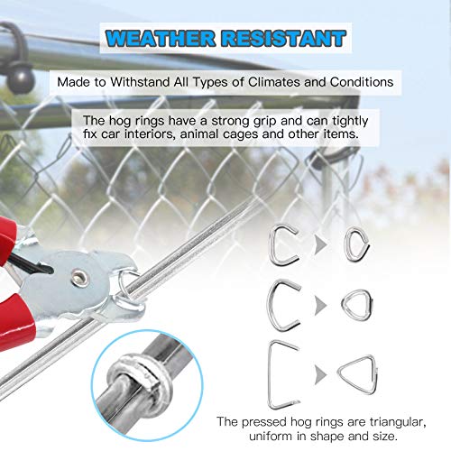 Glarks 902Pcs Hog Ring Pliers With Hog Rings Kit, 900Pcs 1/2'' 3/4'' 3/8'' Steel Hog Rings With Hog Ring Pliers And Anti-Cutting Gloves For Upholstery, Fencing, Diy Craft, Furniture And More #TOP4