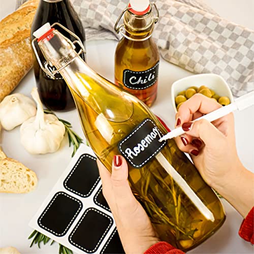 Praknu 6 glazen flessen met beugelsluiting, 1000 ml, 6 extra afdichtingen, 12 etiketten met pen - Image 8