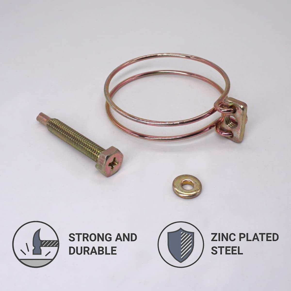 Lot De 4 Colliers De Serrage Réglables En Acier Galvanisé 42-48 Mm - Double Serre-Fils Pour Tuyaux, Idéal Bricolage, Auto, Industrie