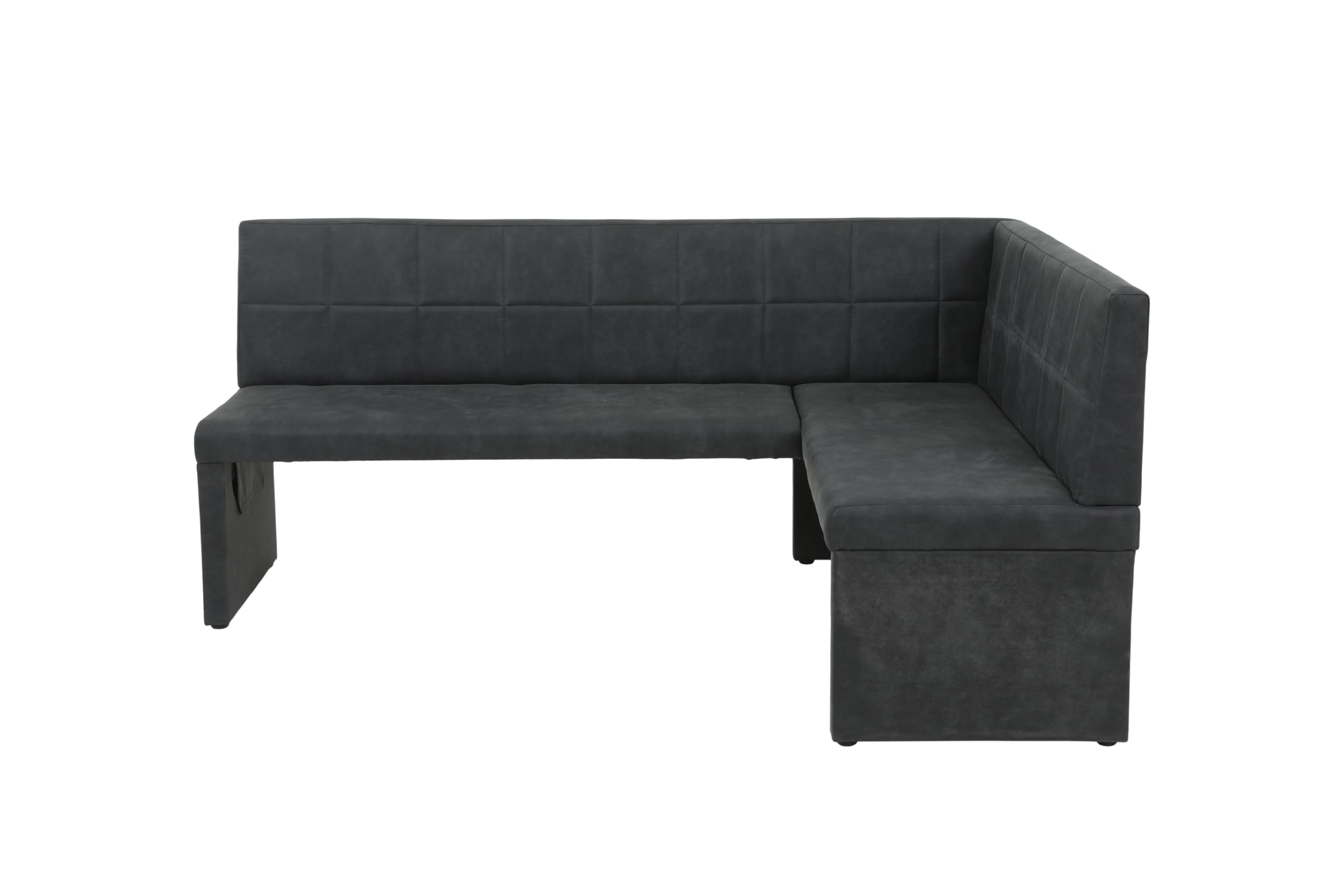 Apollo Hela Tische, Melanie - Panca angolare con rivestimento in microfibra effetto vintage, seduta lunga a sinistra, 200 x 140 x 90 cm (larghezza x profondità x altezza)