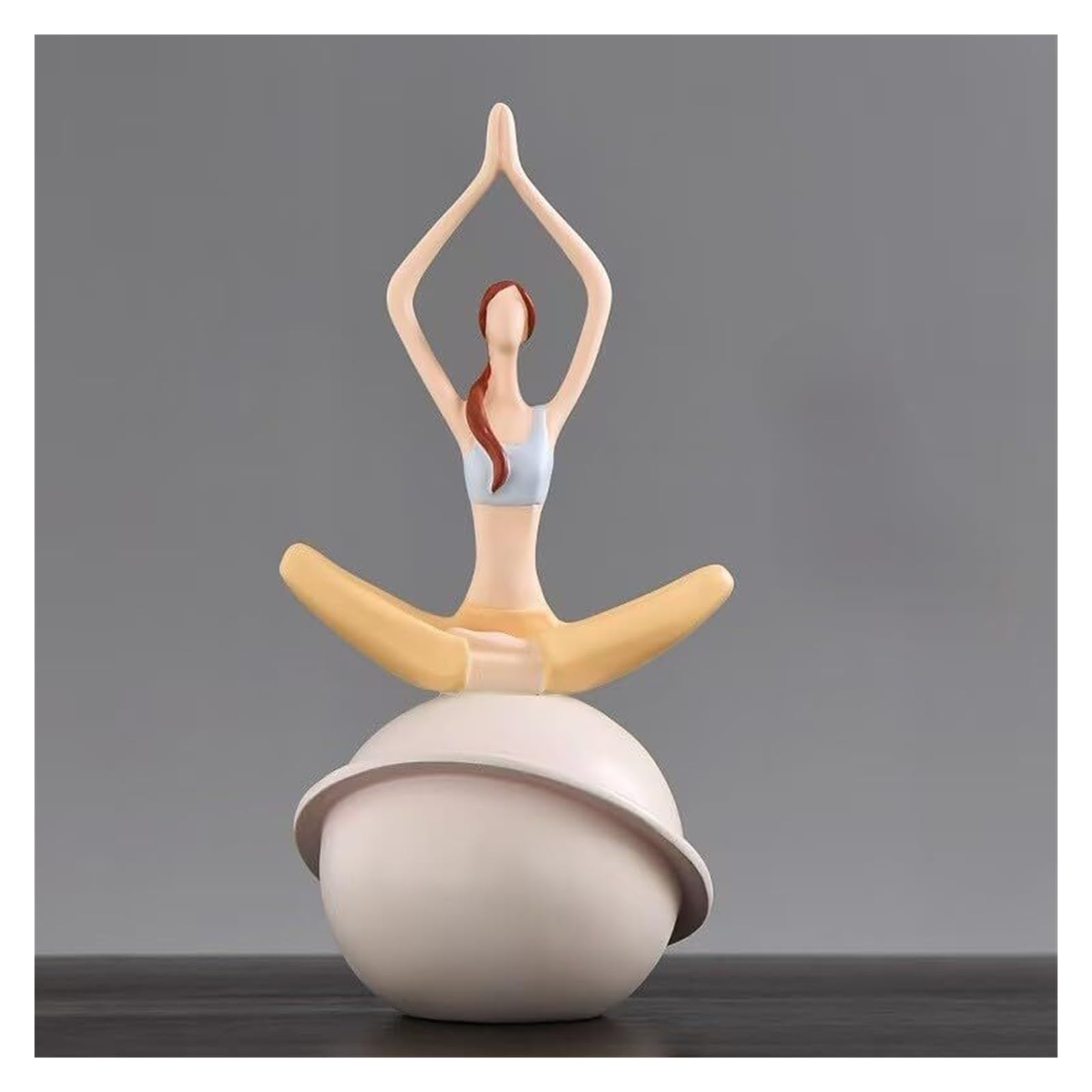GlamourYard Knick Knacks Creative resin yoga girl figurine meditation poses on stone 10 styles for choice Aesthetic Room Decor(Style G)