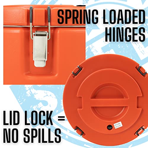 5 Gallon Insulated Beverage Cooler: Dispenser With Stainless Steel Interior And Spout/Spigot, Portable Sports Cooler For Camping, Outdoors - Fun Round Water Jug - Stackable (Red) #TOP6