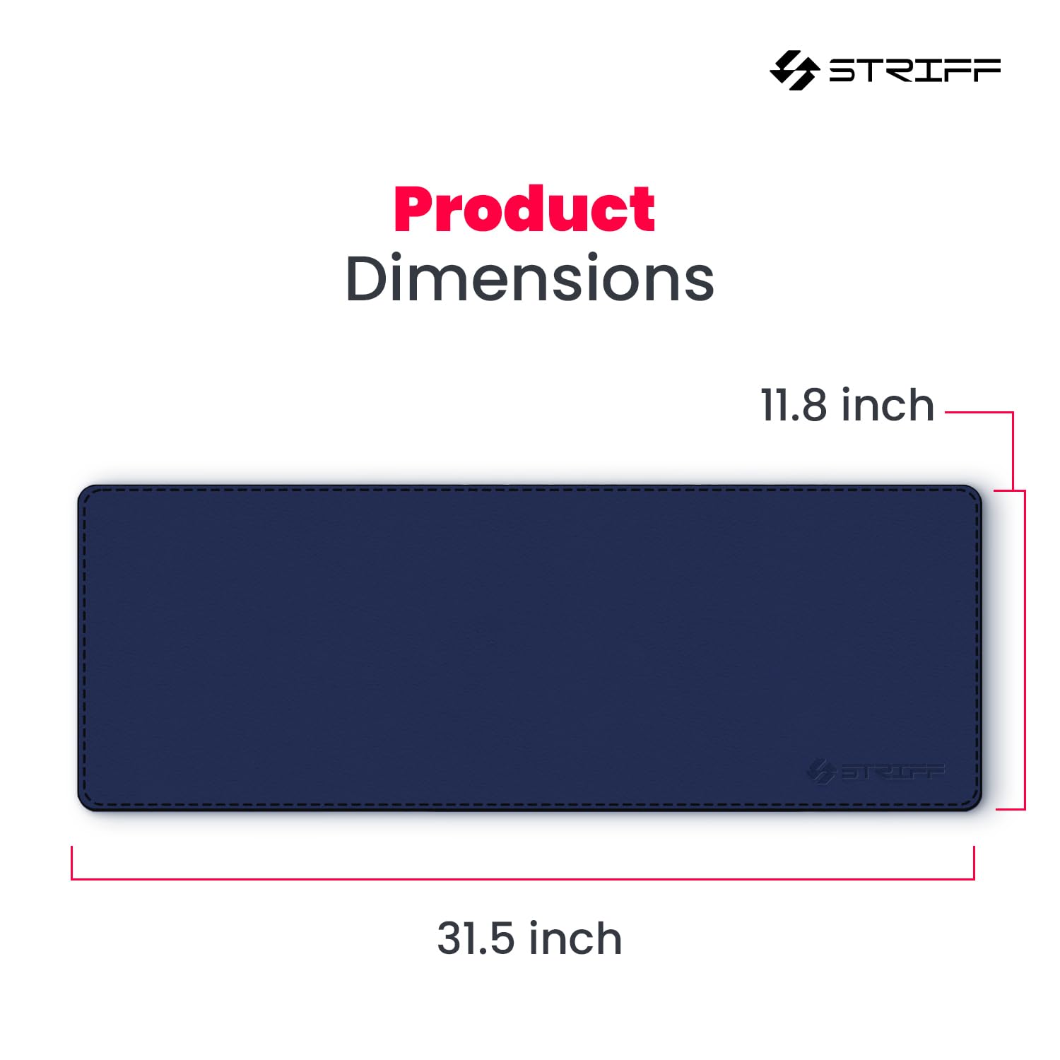 STRIFF Premium PU Vegan Leather Desk Pad | Office Table Protector & Mouse Mat | Non-Slip Surface | Smooth Writing & Working Area | Durable Desk Blotter for Laptop, Keyboard & Accessories(Navy Blue) — Amazon image 6
