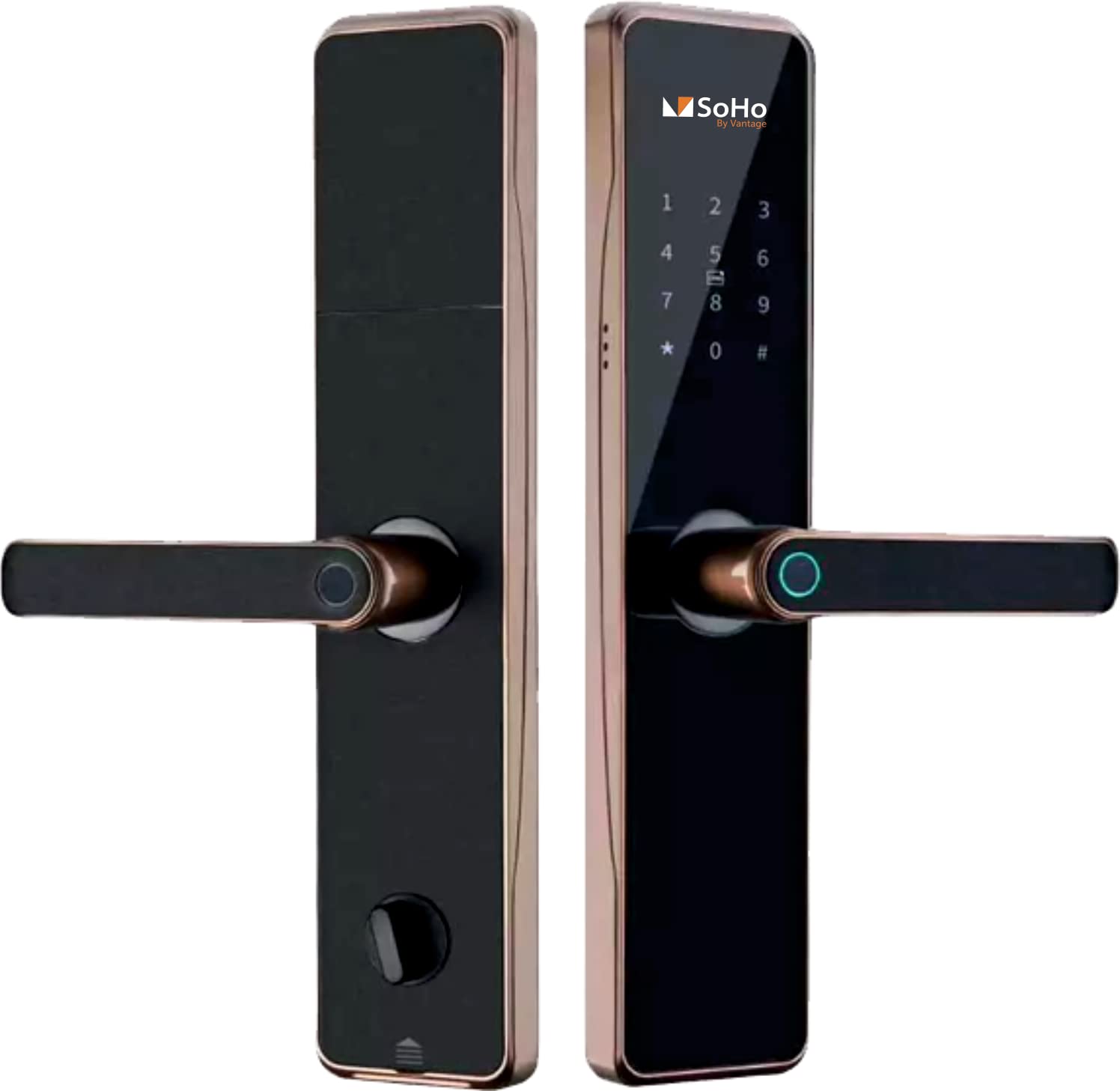 SoHo by Vantage – Elock Pro - Wi-Fi Based Smart Lock with Fingerprint Scanner | Unlock with Fingerprint, RFID Card, Pin or Mechanical Key | App Control