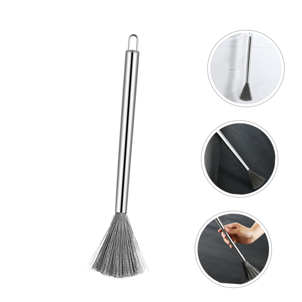 BESPORTBLE 4 Juegos Cepillo para Sartenes De Acero Inoxidable Fregadora De Acero Depurador Lavar Platos Artículos De Cocina Cepillo De Cocina Fregador De Platos Cepillos Silver 3 Piezas * 4