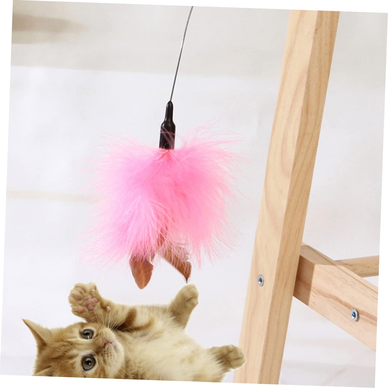 TOYANDONA 2 Pièces Plumes Interactif pour Chat de Teasing et Acier pour Éveiller Instinct de Chasse des