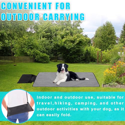 MEYAGOT Faltbare wasserdichte Haustier Decke,100 x 70cm Faltbare wasserdichte Hundedecke,wasserdichte Hundematte Für Outdoor Mit Tasche,Große Reisedecke Für Haustier Für Katzen,Hunde,Welpen(Schwarz)