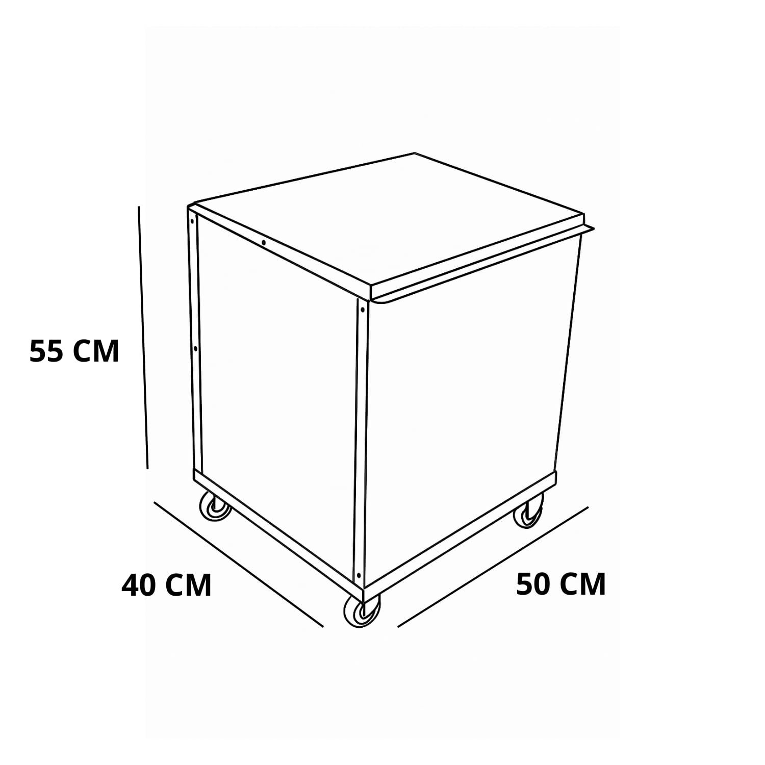 Porta Pellet da Interno Made in Italy Contenitore Baule Portapellet in Metallo Bianco 50 x 40 x 55 cm Capacità 110 L Ruote Girevoli Scatola Cesto per Stufa a Pellet Camino