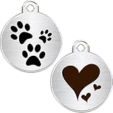 CNATTAGS Stainless Steel Pet ID Tags Personalized Designers Round Various Designs