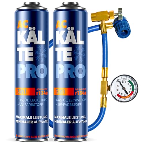 KÄLTEPRO Remplacement du gaz refrigerant R134a pour Clim Auto Réfrigérant de Climatisation...