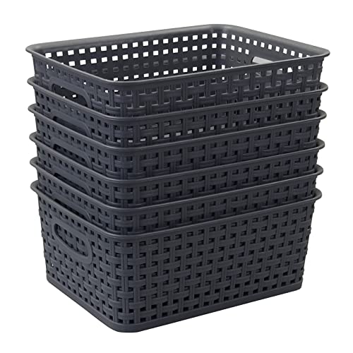 Fosly 6 Stück Plastikkorb, Aufbewahrungskörbe Plastik Cover