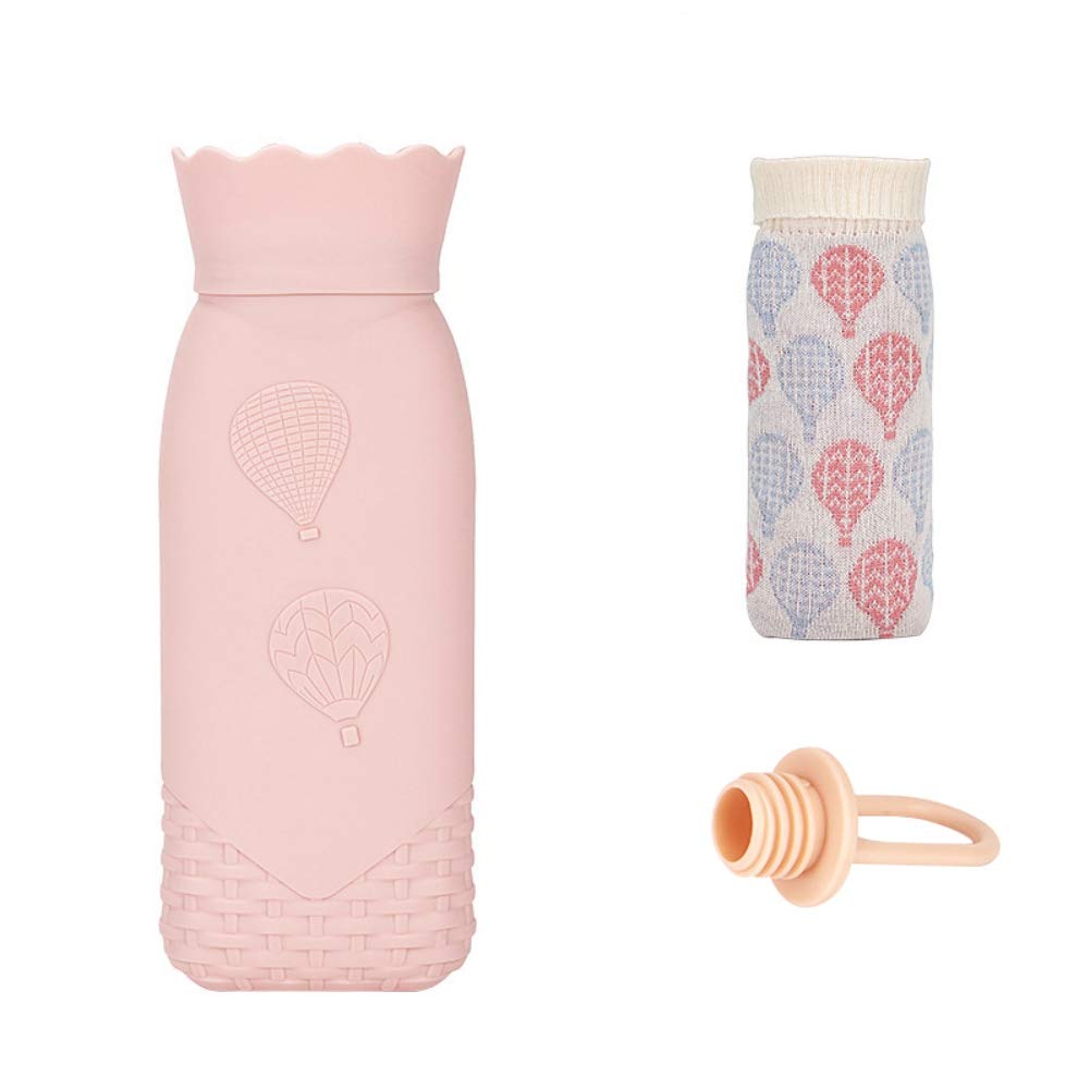 Autobestown Hot Water Bottle with Knit Cover, 18oz Large Capacity Silicone Hot Water Bag for Pain Relief, Hot and Cold Therapy, Microwavable Heating, Leak Proof, The Best Warm Winter Gift