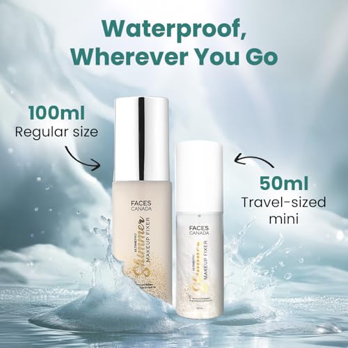Image of FACESCANADA Ultime Pro Shimmer Makeup Fixer, 100Ml | Long Lasting Makeup Setting Spray | Keeps Makeup Intact | Glamourous Shimmer Finish | Hydrates, Soothes & Refreshes Skin | Alcohol Free (Pack of 2)