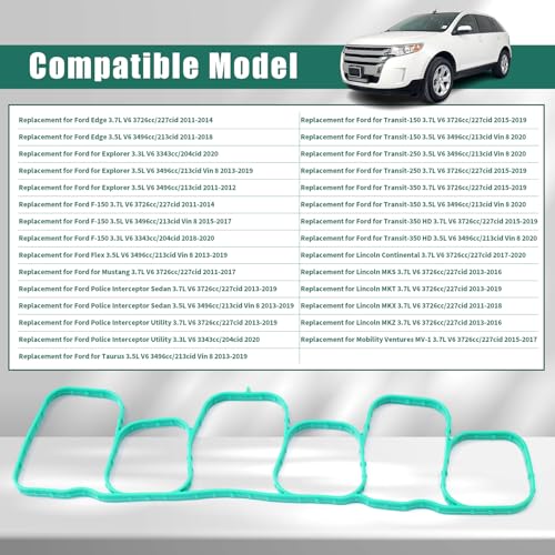 Image of YUXIVCNE MS97118-1 Lower and Upper Intake Manifold Gasket kit Replacement for Ford Edge for Explorer F-150 Flex for Taurus for Mustang for Transit-150 250 350 HD for Lincoln MKS MKT MKX MKZ