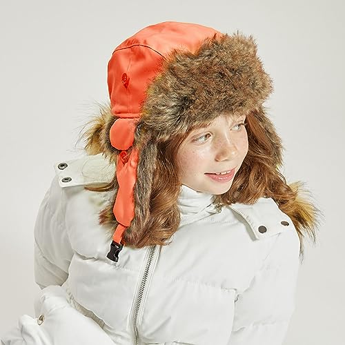 Image of Faux Fur Safety Reflective Aviator Trapper Hat Snow Ski Trooper Winter Cap