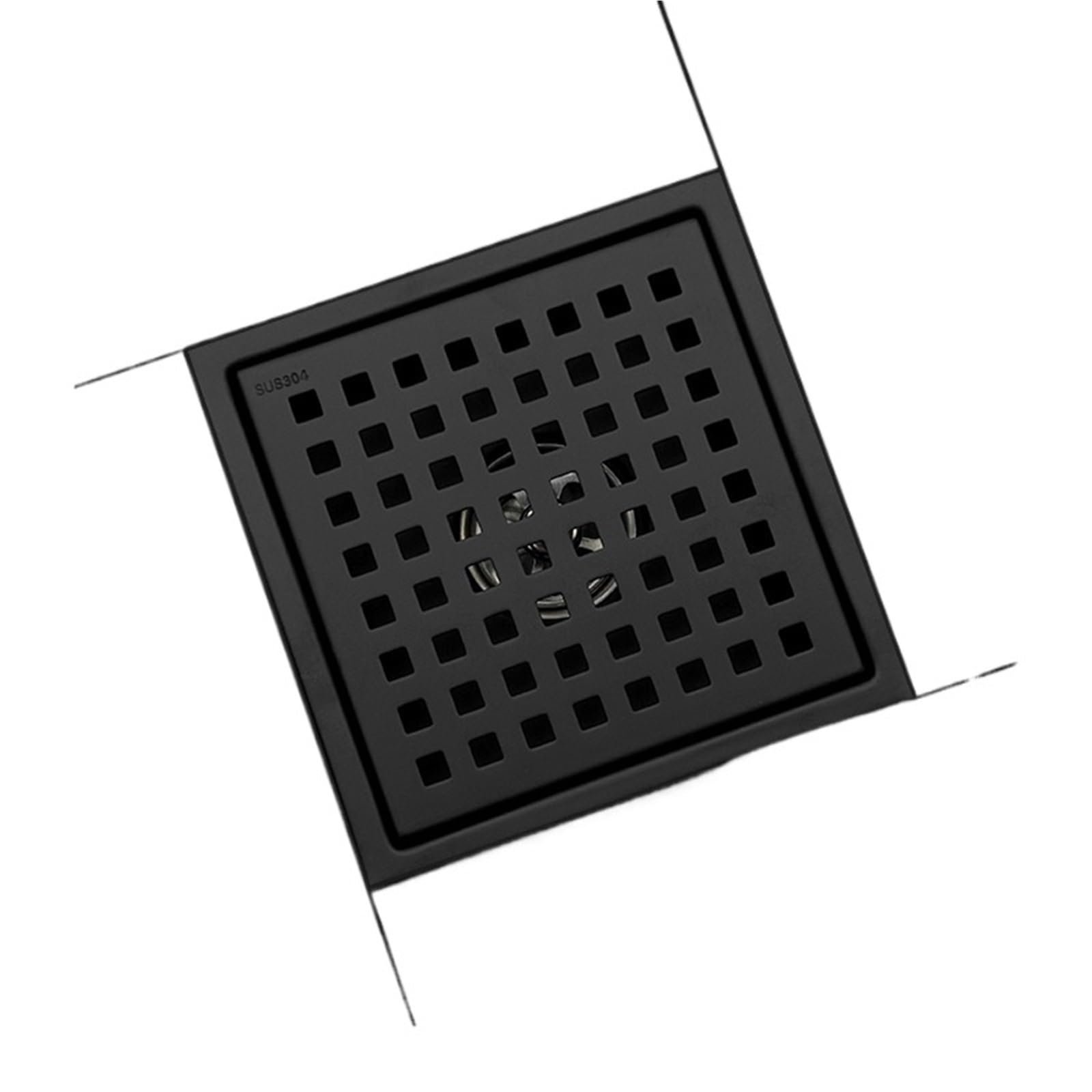 Drenaje De Suelo Desagüe de Suelo con Rejilla Invisible empotrada for Ducha baño, Desodorante a Prueba Insectos,Cuadrado para Lavabo(Matte Black B)