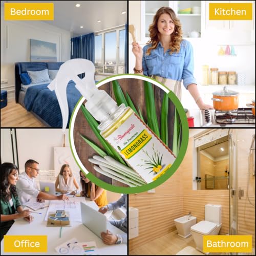 Image of Room freshener Spray Lemon grass Room Spray Kitchen Bathroom Car Living Area Office Cabin, workspace, Bedroom Freshener 100ml (Lemon Grass-Perfect for bathroom & kitchen freshness)