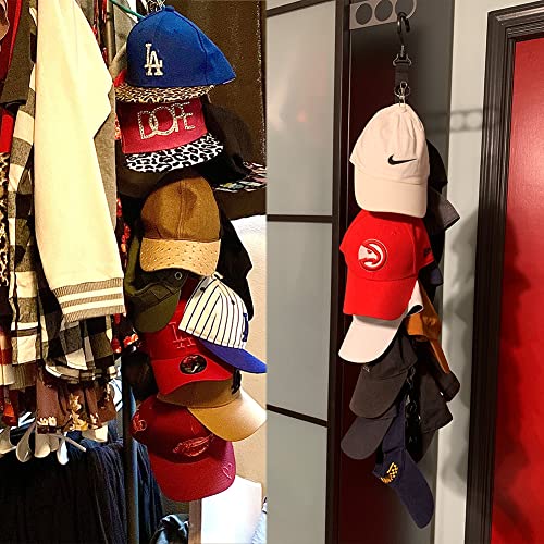 2 Pack Baseball Cap Storage Organizer, Eight Clips Hold Up To 16 Caps Hat Holders For Beanie| Hanging Hat Rack | Over Door Hanger #TOP4