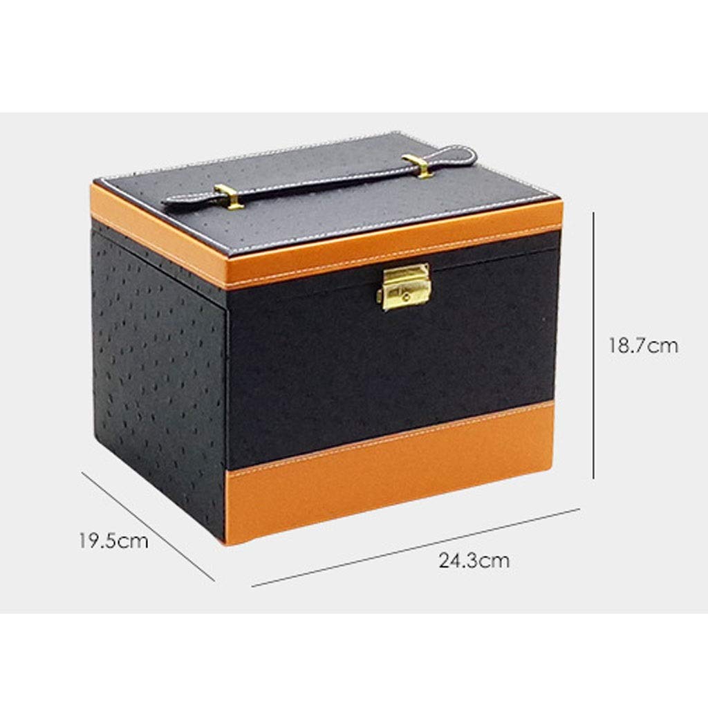 Joyero Joyero de Piel sintética, Organizador de Joyas, Regalo para Mujeres, Negro, para Mujeres, niñas, Anillos, Collares, Pendientes, Pulseras, Organizador