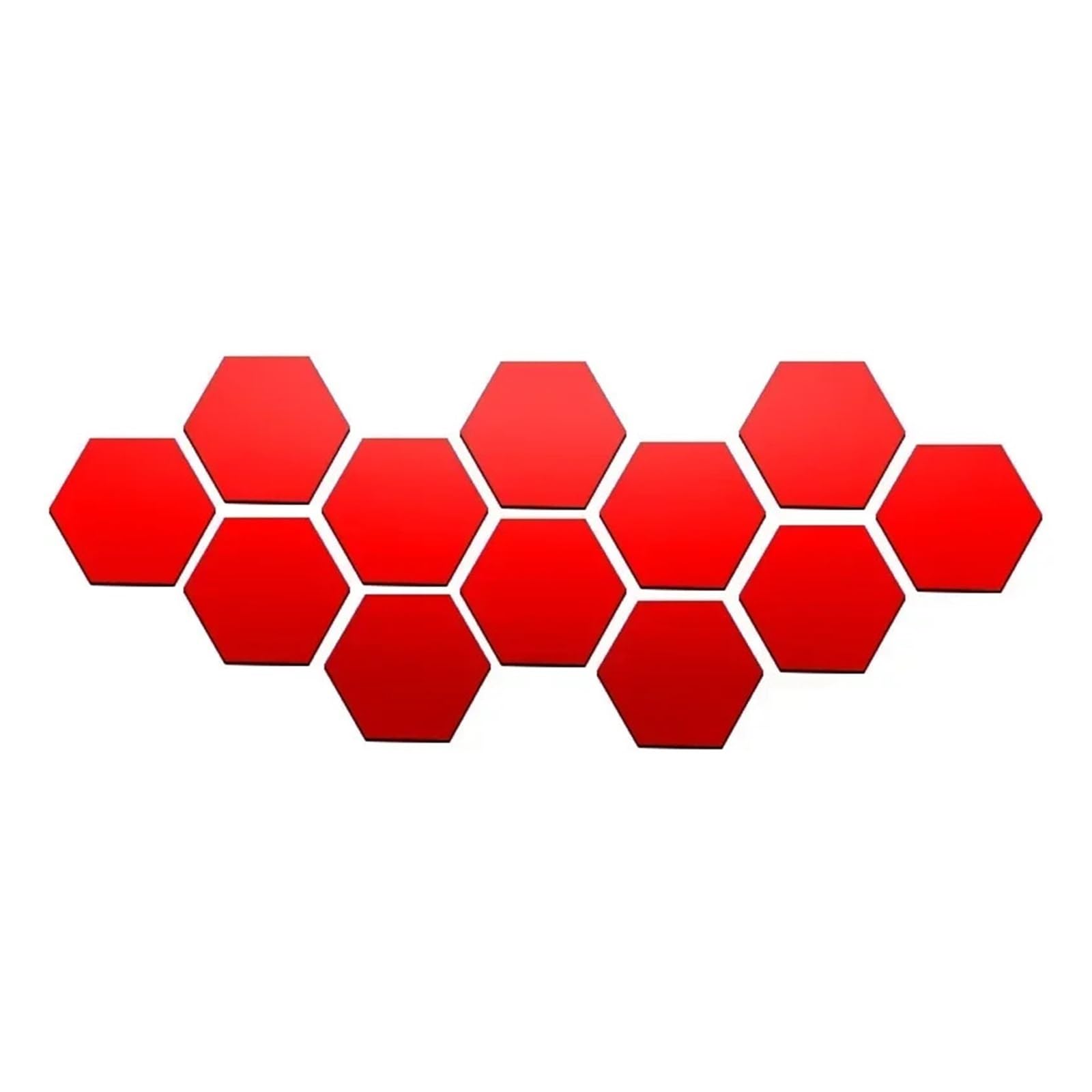 Hexagonal Mirror Wall Sticker 6/12pcs Hexagonal Mirror DIY TV Background Wall Decoration Living Room Stickers Bedroom Bathroom Home Decoration(12PCS Red,XS 46x40x23mm)