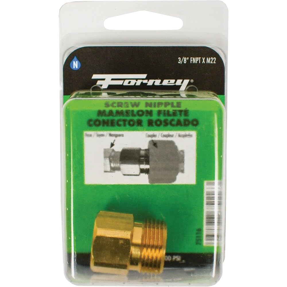 Forney 75116 Accesorios de lavadora a presión, pezón de tornillo hembra, NPT hembra M22M-by-3/8-Inch