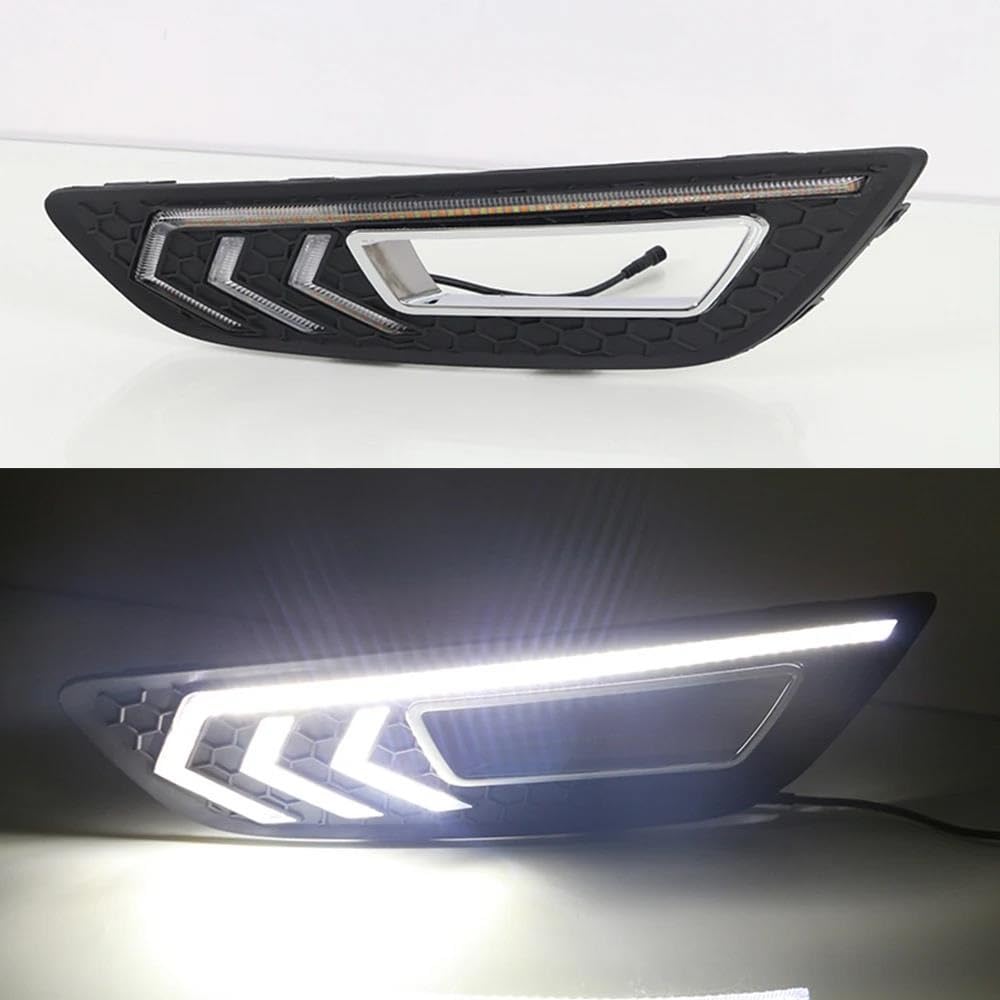 Lámpara Luz Antiniebla Luces Diurnas LED DRL con Luz Diurna Y Luz Antiniebla Amarilla para F&ORD para Focus 3 Mk3 2015 2016 2017 2018
