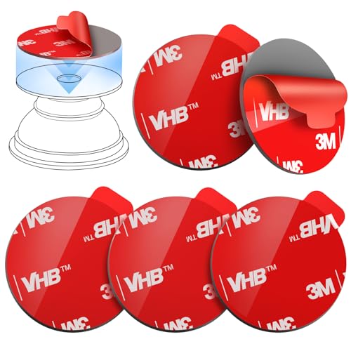 volport Sticky Adhesive Pads for Pops Socket Base: 5 Pcs 1.38 Strong Round Double Sided Replacement Sticker for Collapsible Phone Grip Stand Very High Bond Tape for iPhone Popgrips Mount