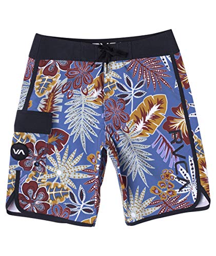 RVCA Boys' Fixed Waist 17 inch Boardshort Bottom, Eastern Trunk/Blue Floral, 30