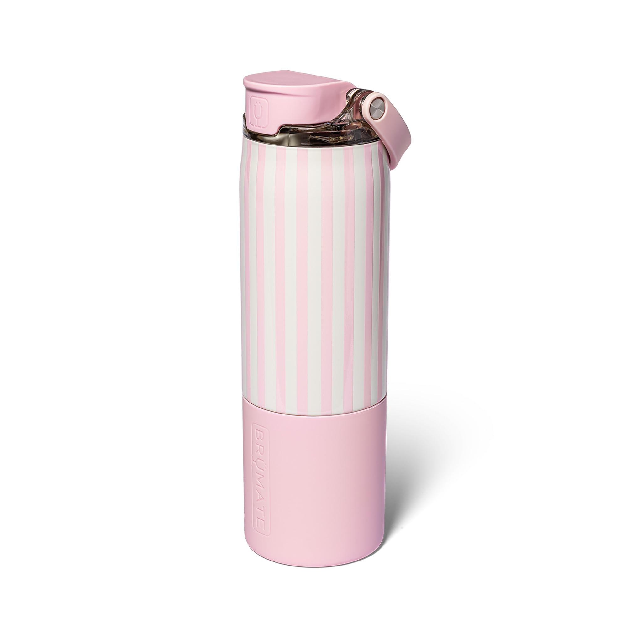BrüMate Rise 25oz Water Bottle With 100% Leakproof Covered Straw | Insulated Stainless Steel Water Bottle With Removable Straw | Fast Flow | Soft Silicone Spout | BPA-Free (Strawberries &amp; Cream)