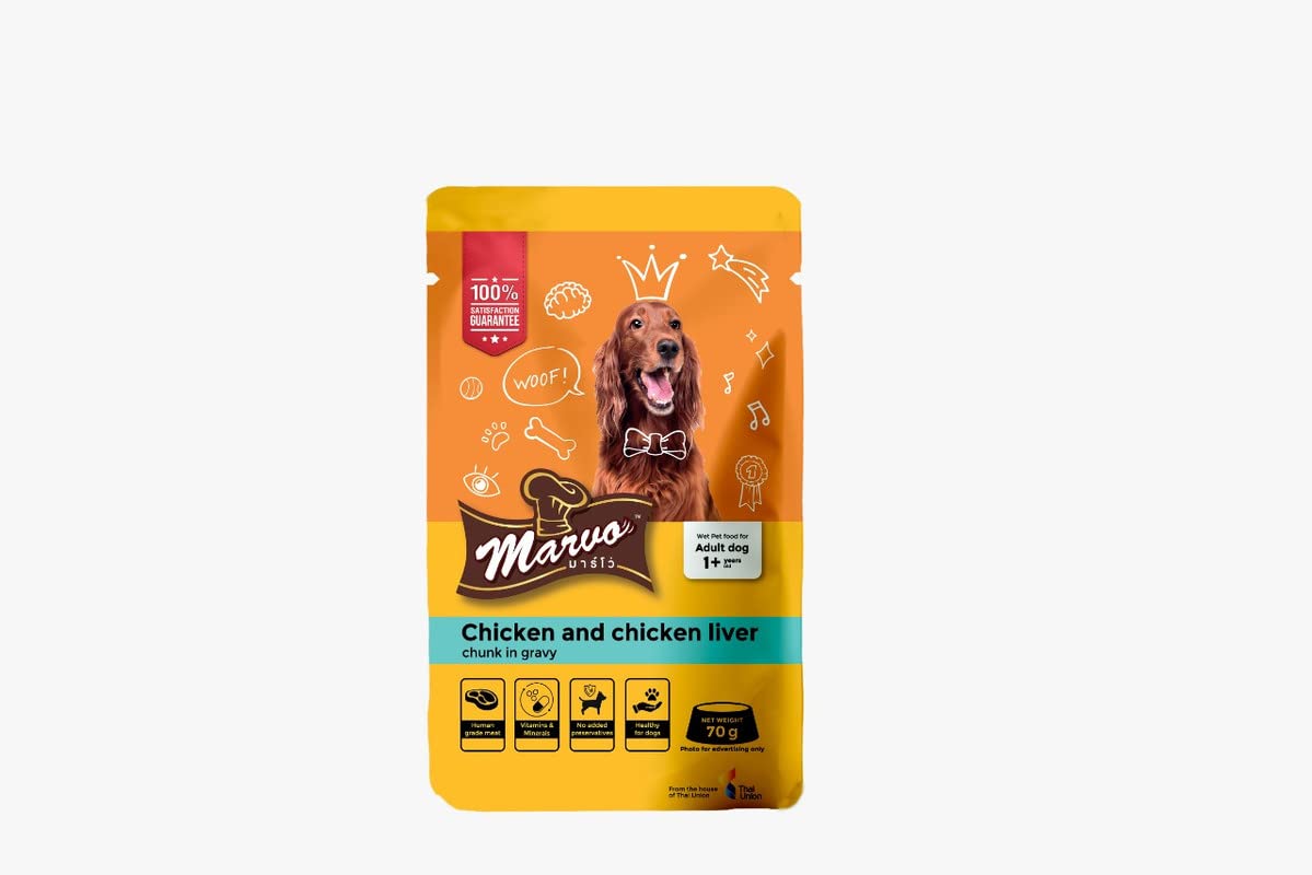 Marvo Gravy Pouch Chicken and Chicken Liver Flavour (Pack of 30) Sold by DogsNCats (B0BNKYV5CB) Amazon Price History, Amazon Price Tracker