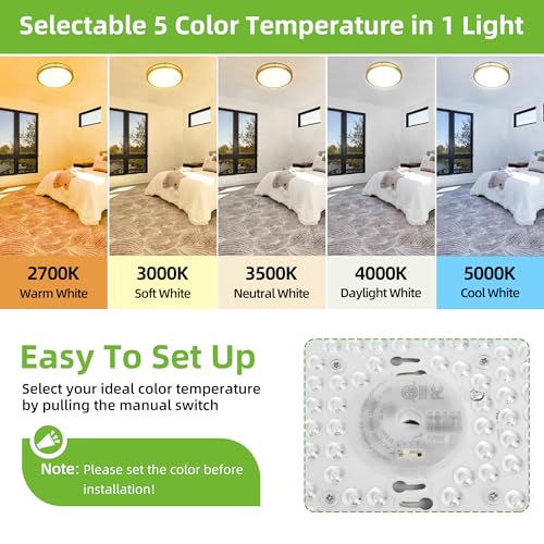 Image of hykolity 16 inch Dimmable LED Flush Mount Ceiling Light Fixture,36W,2200LM