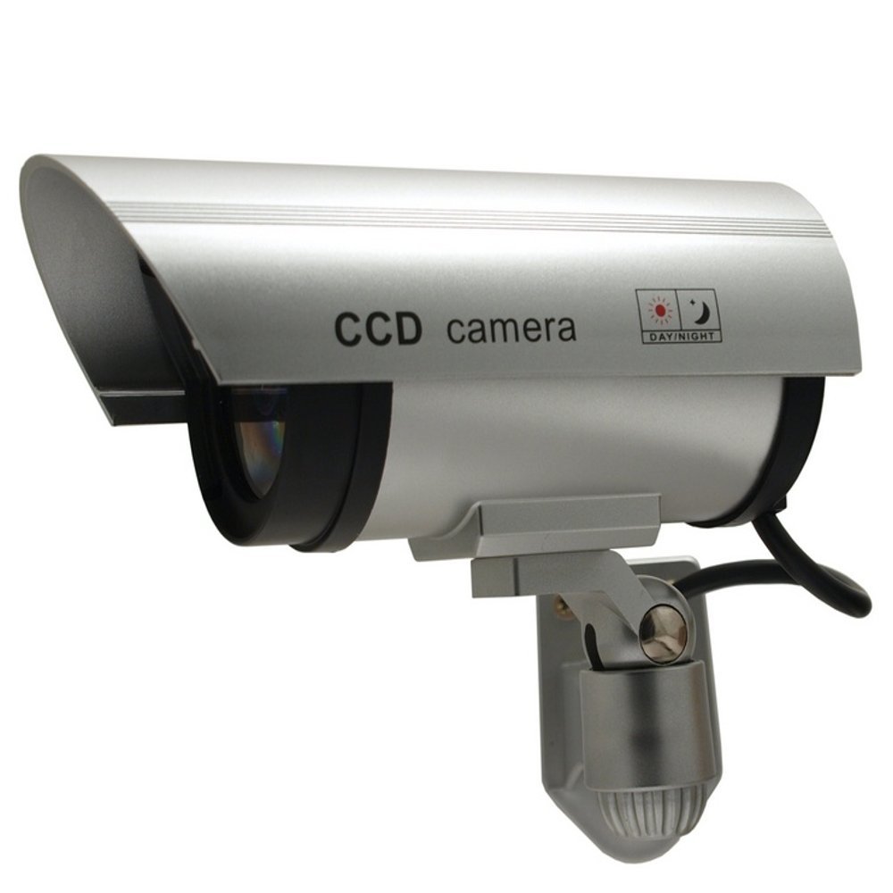 Maclean Videocamera Fittizia IR1100 S con LED e Imitazione IR Telecamera Finta Falsa Dummy Camera Sorveglianza CCTV Colore Argento