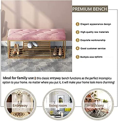 Banc d'entrée avec rangement pour chaussures assise velours moderne