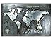 Produktbild mosa designs Wandbild Weltkarte Relief Metallbild 3D Massiv Metall Handarbeit World 120x80cm