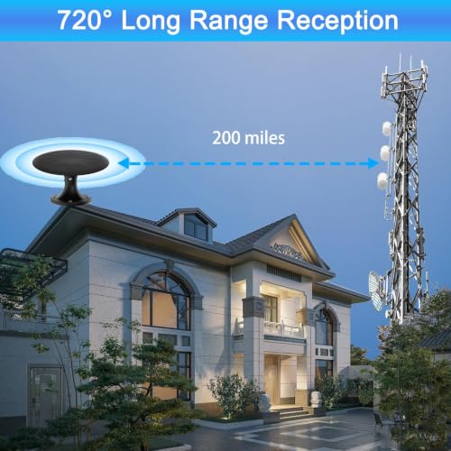 Image of RV TV Antenna for Smart TV Outdoor, 720 Omni Directional Reception,Black