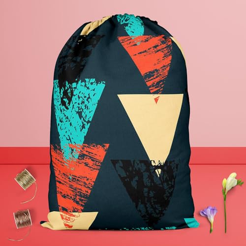 Image of ArtzFolio Triangled D4 | Reusable Sack Bag | Bag for Gym, Storage, Vegetable & Travel