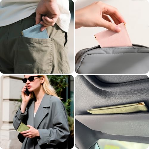 Image of 3 pack leather eyewear case PU soft sunglasses bag squeeze top portable lightweight eyewear case for men and women