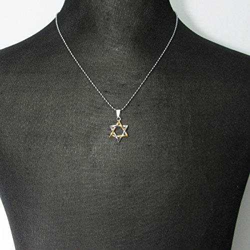 Stainless Steel Jewish Star of David Pendant Necklace Silver Gold Tone4